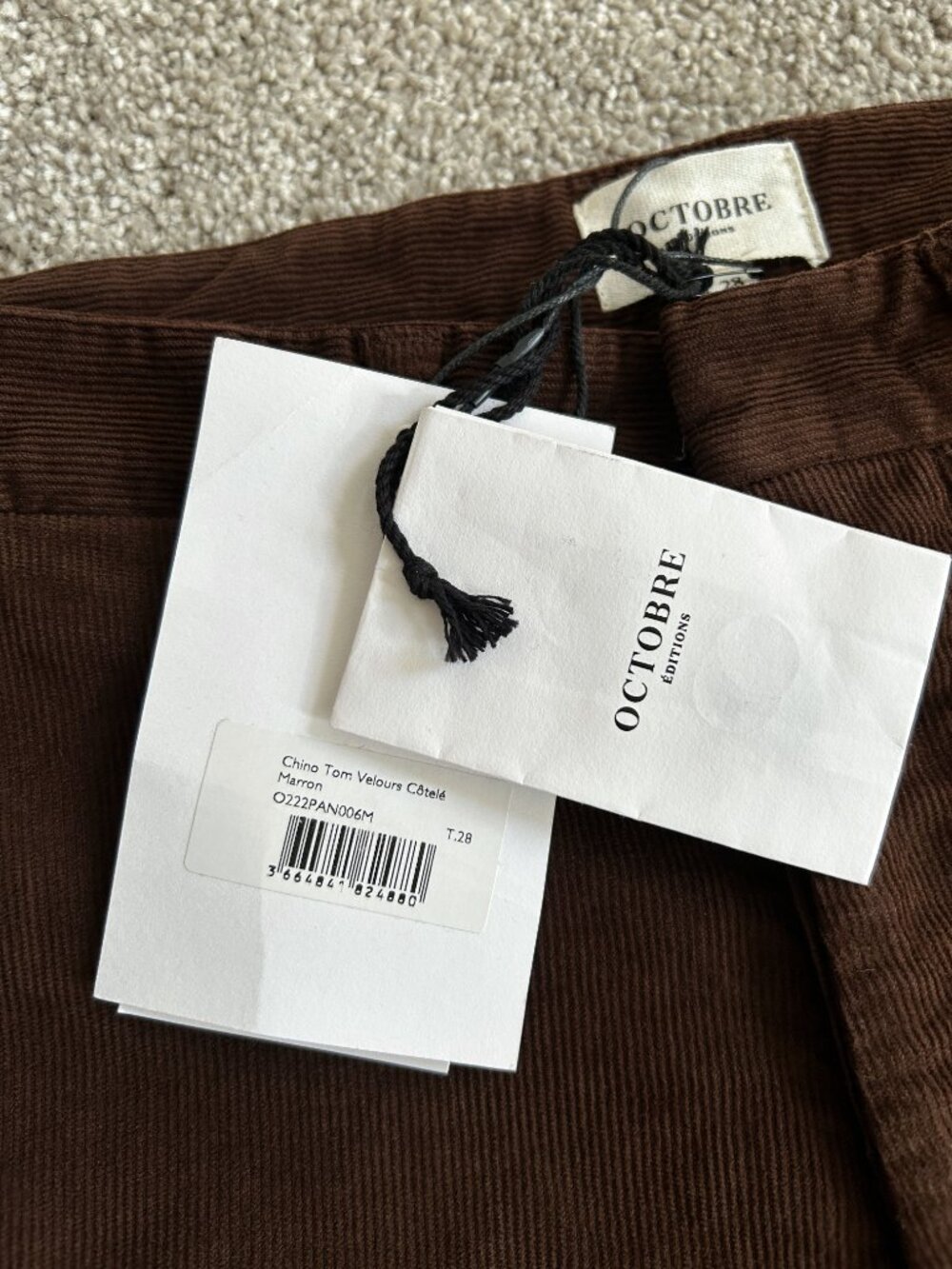 NWT Octobre Edition Tom Corduroy Chinos - Picture 3 of 4